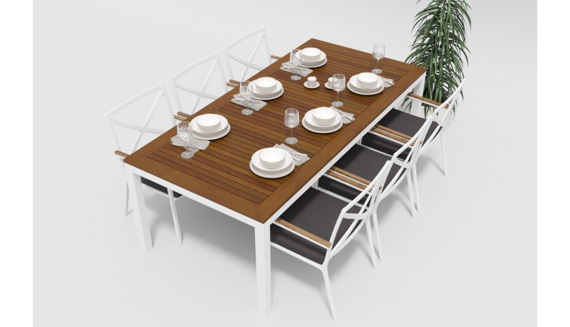 Обеденная группа Bella Calma 220 белый антрацит Gardenini