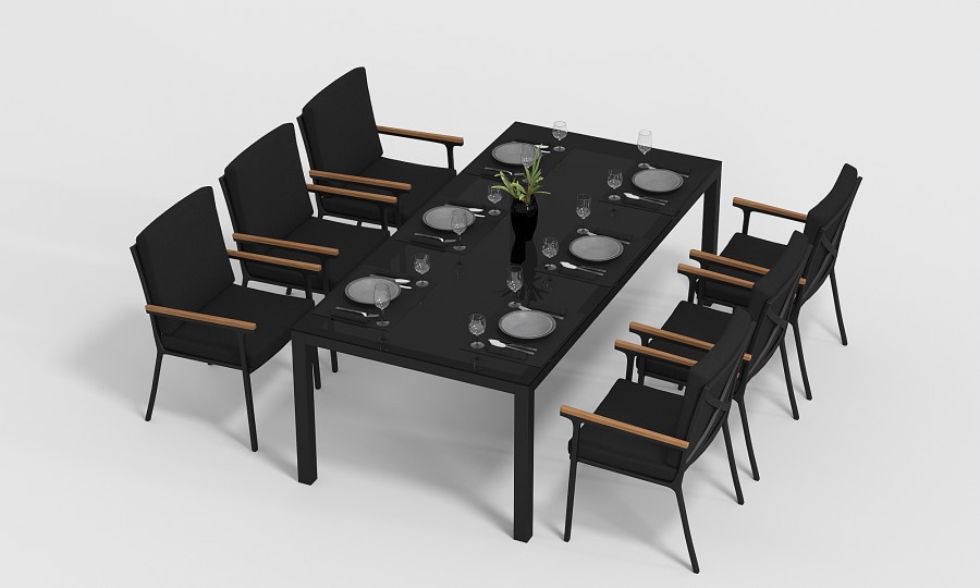 Обеденная группа Calma-3 220 черная Gardenini