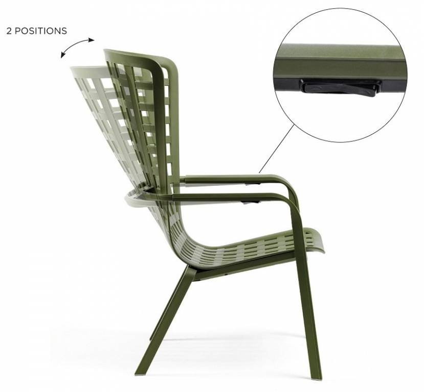 Лаунж-кресло пластиковое регулируемое Folio тортора Nardi