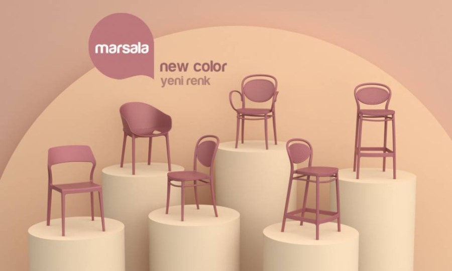 Стул пластиковый Snow марсала Garden