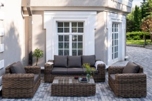 Лаунж-зона из искусственного ротанга Палермо, соломенный 4sis