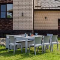 Обеденный комплект JULY XXL светло-серый Royal Family