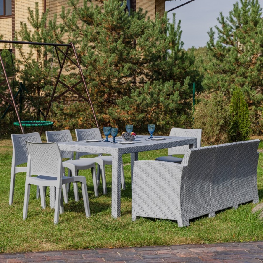 Обеденный комплект JULY XXL светло-серый Royal Family