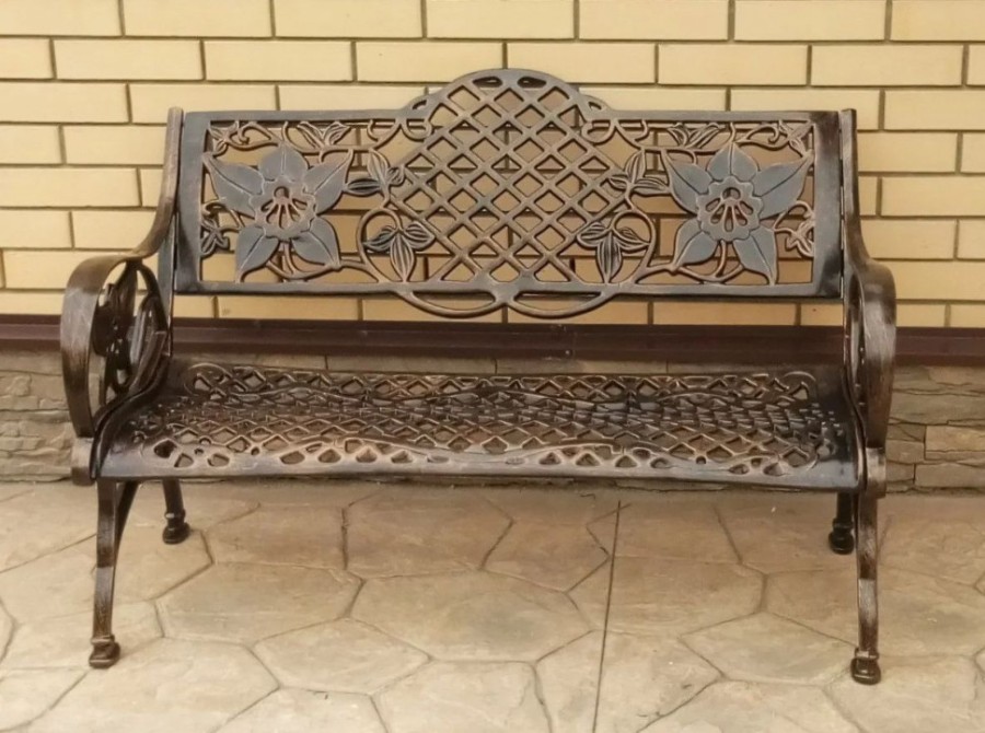 Садовая скамейка из литого алюминия Lily Кит Маркет