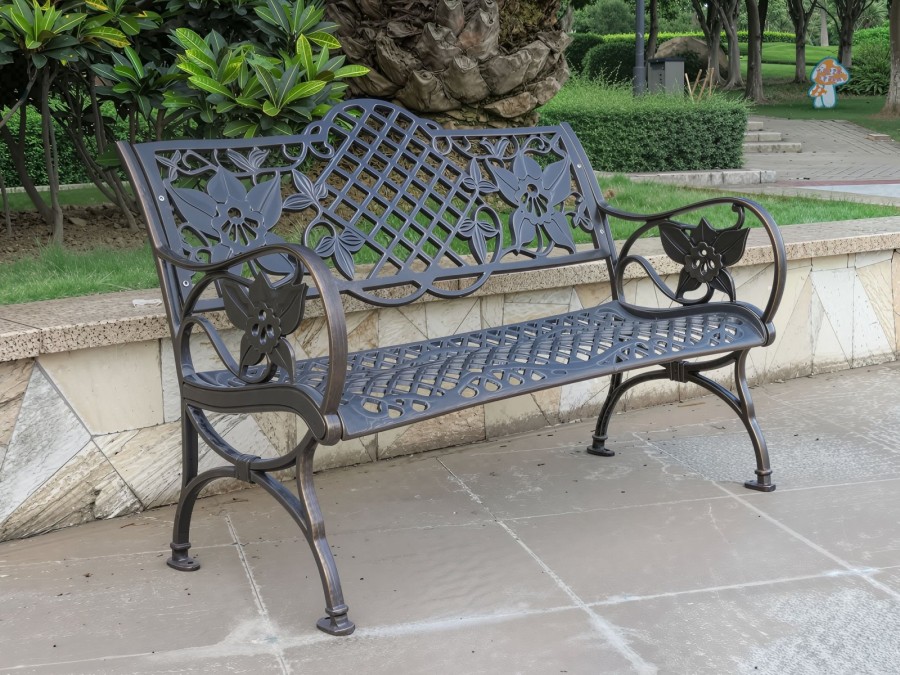 Садовая скамейка из литого алюминия Lily Кит Маркет