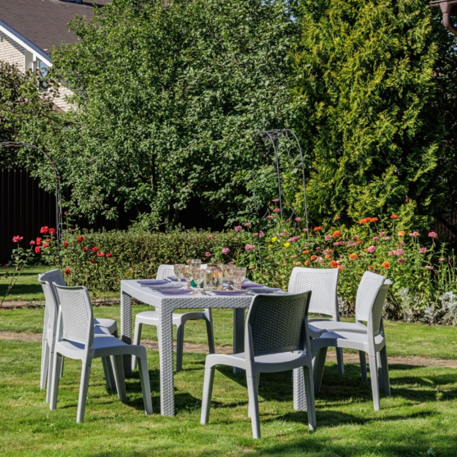 Обеденный комплект JULY L, светло-серый Royal Family