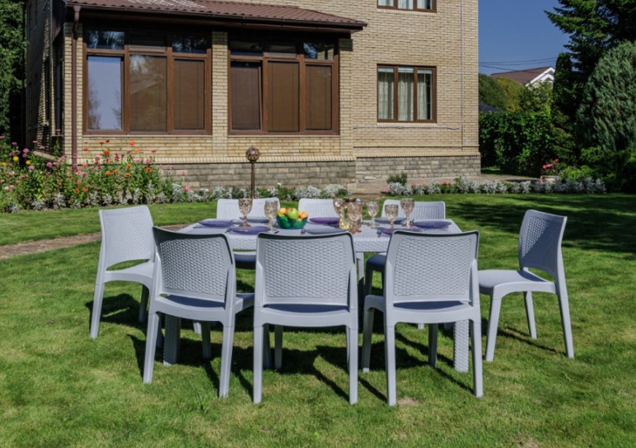 Обеденный комплект JULY L, светло-серый Royal Family