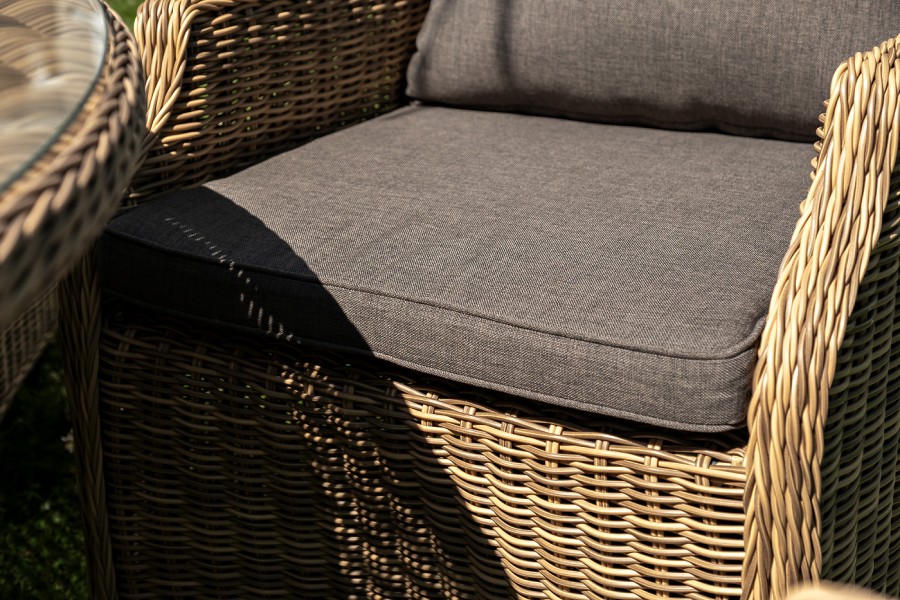 Обеденная группа Неаполь из искусственного ротанга, цвет соломенный