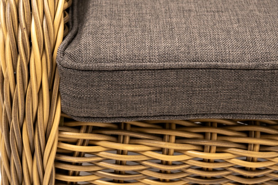 Обеденная группа Неаполь из искусственного ротанга, цвет соломенный