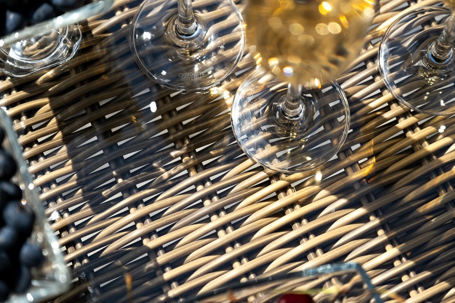 Обеденная группа Неаполь из искусственного ротанга, цвет соломенный