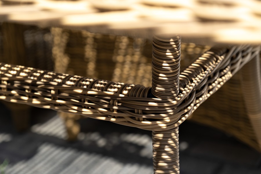 Обеденная группа Неаполь из искусственного ротанга, цвет соломенный