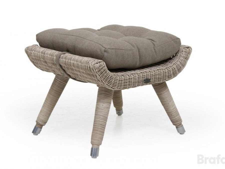 Плетеный табурет-банкетка Silva beige Brafab