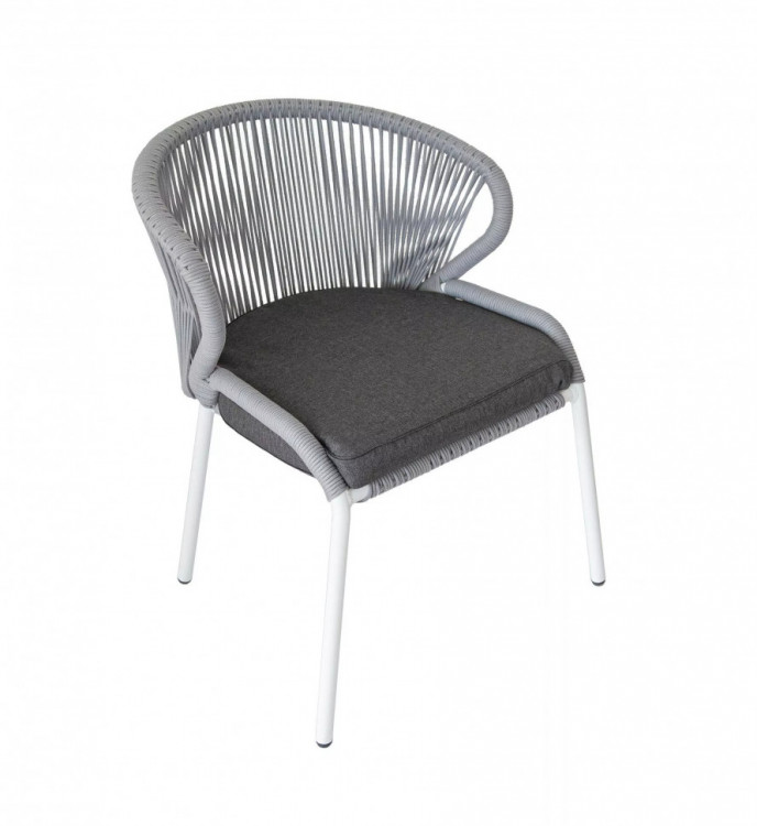 Плетеный стул Милан бело-серый 4sis