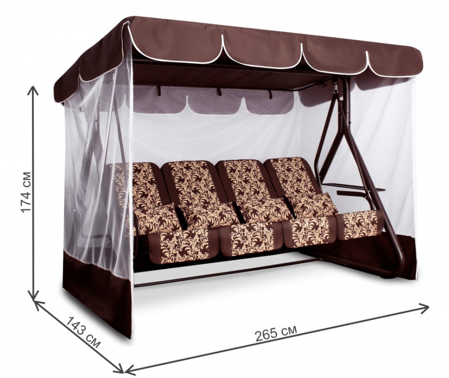 Садовые качели Дефа Люси, шоколад Garden