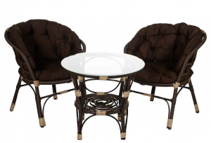 Комплект кофейный Багама 2+1 из искусственного ротанга Garden story