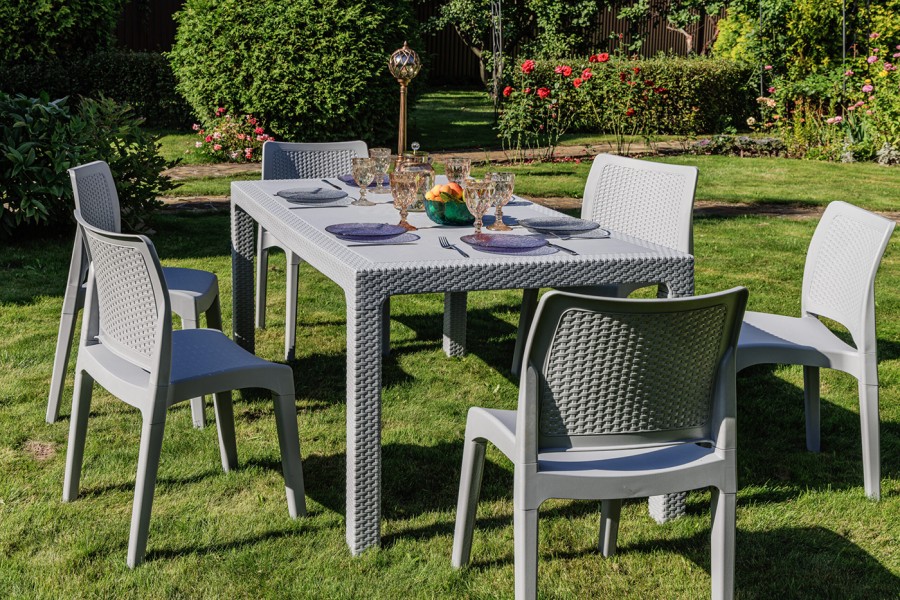 Обеденный комплект JULY M светло-серый Royal Family