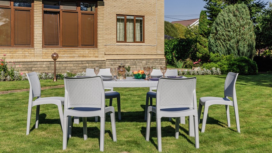 Обеденный комплект JULY M светло-серый Royal Family