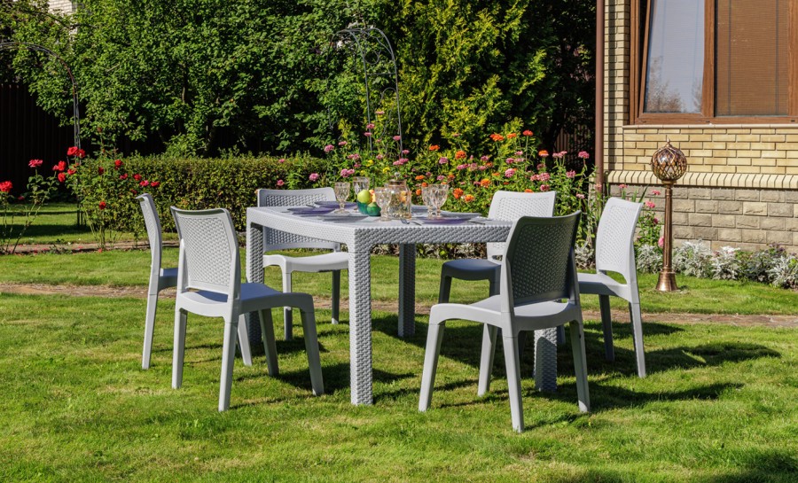 Обеденный комплект JULY M светло-серый Royal Family