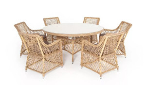 Обеденная группа Эспрессо-150 L соломенная 4sis