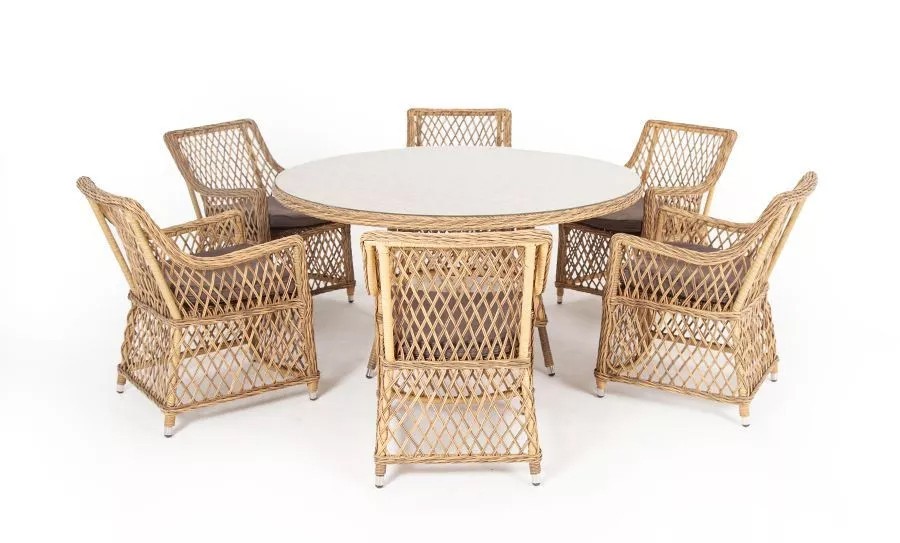 Обеденная группа Эспрессо-150 L соломенная 4sis