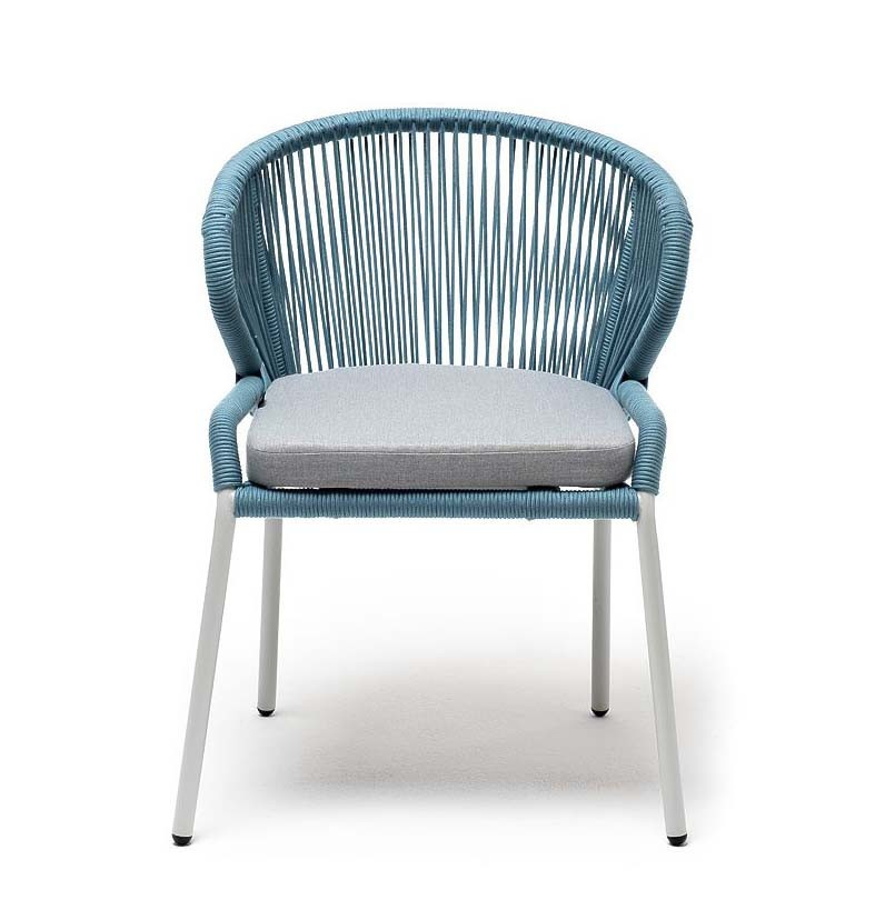 Плетеный стул Милан из роупа бирюзовый 4sis