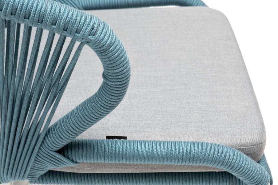 Плетеный стул Милан из роупа бирюзовый 4sis