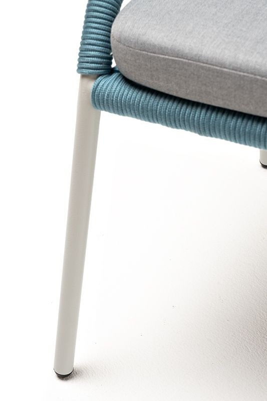 Плетеный стул Милан из роупа бирюзовый 4sis