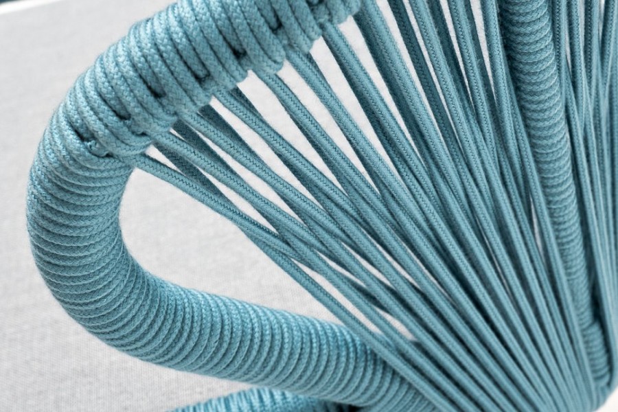 Плетеный стул Милан из роупа бирюзовый 4sis