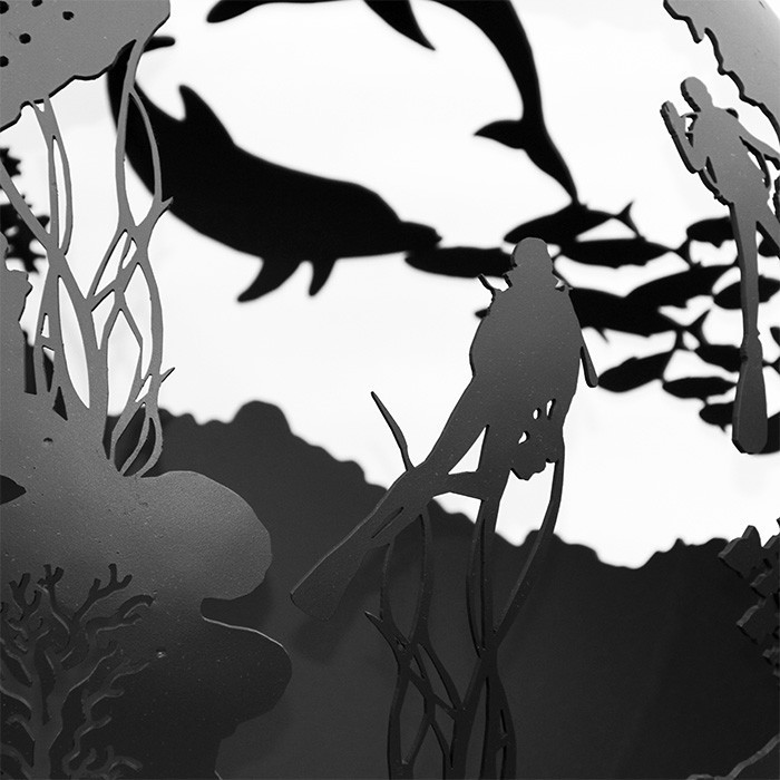 Уличный очаг сфера Подводный мир FIRECUP