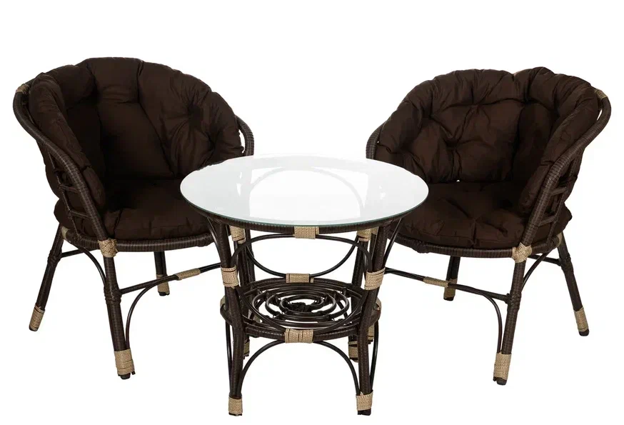 Комплект кофейный Багама 3+1 из искусственного ротанга Garden story