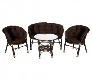 Комплект кофейный Багама 3+1 из искусственного ротанга Garden story