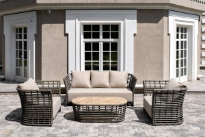 Лаунж-зона из искусственного ротанга Валенсия, цвет серый 4sis