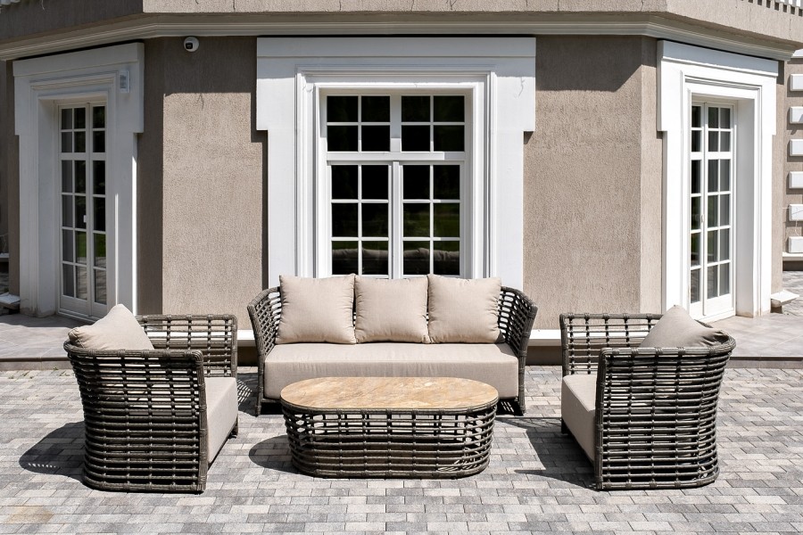 Лаунж-зона из искусственного ротанга Валенсия, цвет серый 4sis