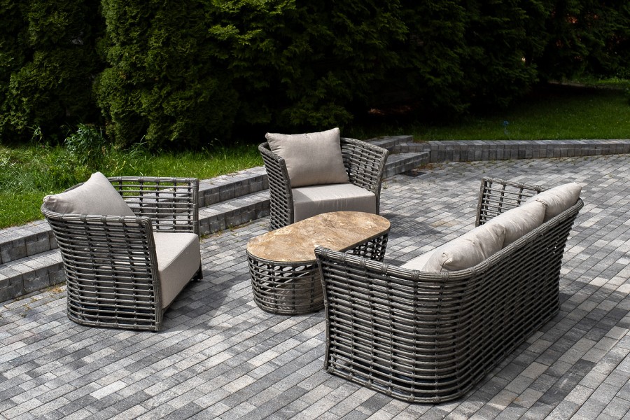 Лаунж-зона из искусственного ротанга Валенсия, цвет серый 4sis