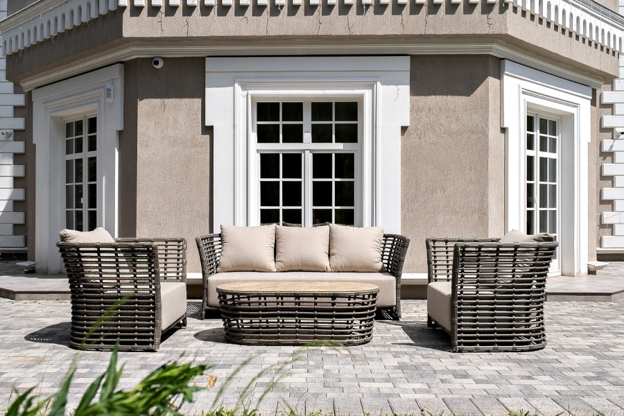 Лаунж-зона из искусственного ротанга Валенсия, цвет серый 4sis