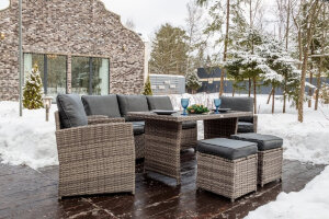 Комплект мебели ZOYA из искусственного ротанга серый Royal Family