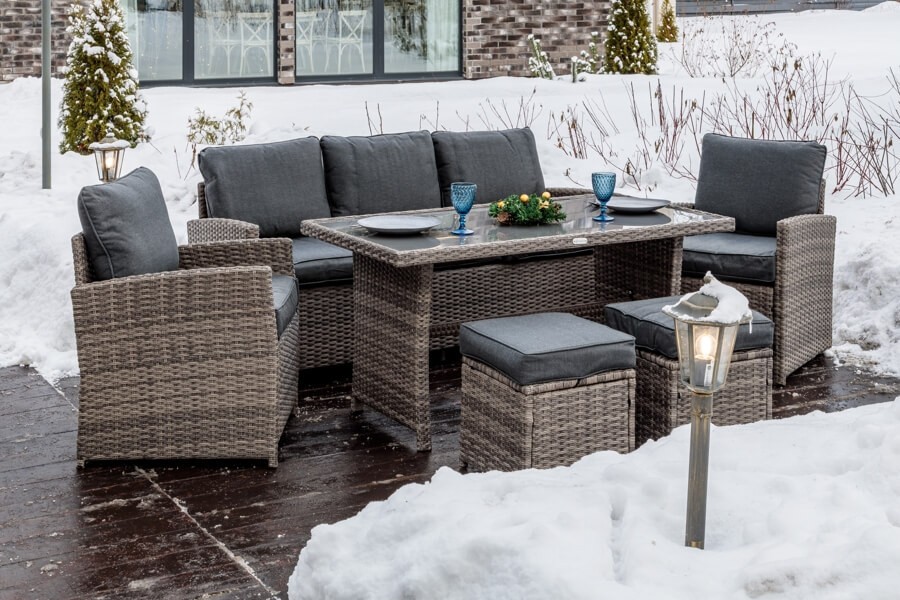 Комплект мебели ZOYA из искусственного ротанга серый Royal Family