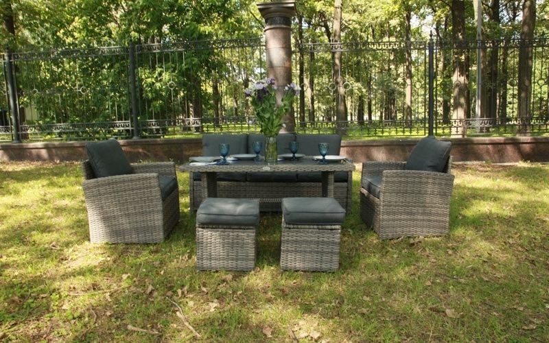 Комплект мебели ZOYA из искусственного ротанга серый Royal Family