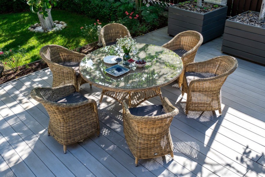 Обеденная группа Эспрессо-150 R соломенная 4sis