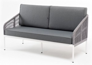 Диван двухместный из роупа Канны светло-серый 4sis