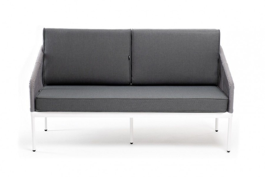 Диван двухместный из роупа Канны светло-серый 4sis
