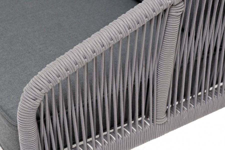 Диван двухместный из роупа Канны светло-серый 4sis