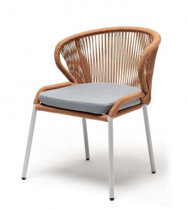 Плетеный стул Милан из роупа оранжевый 4sis