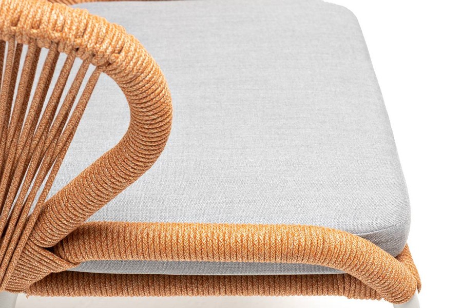 Плетеный стул Милан из роупа оранжевый 4sis