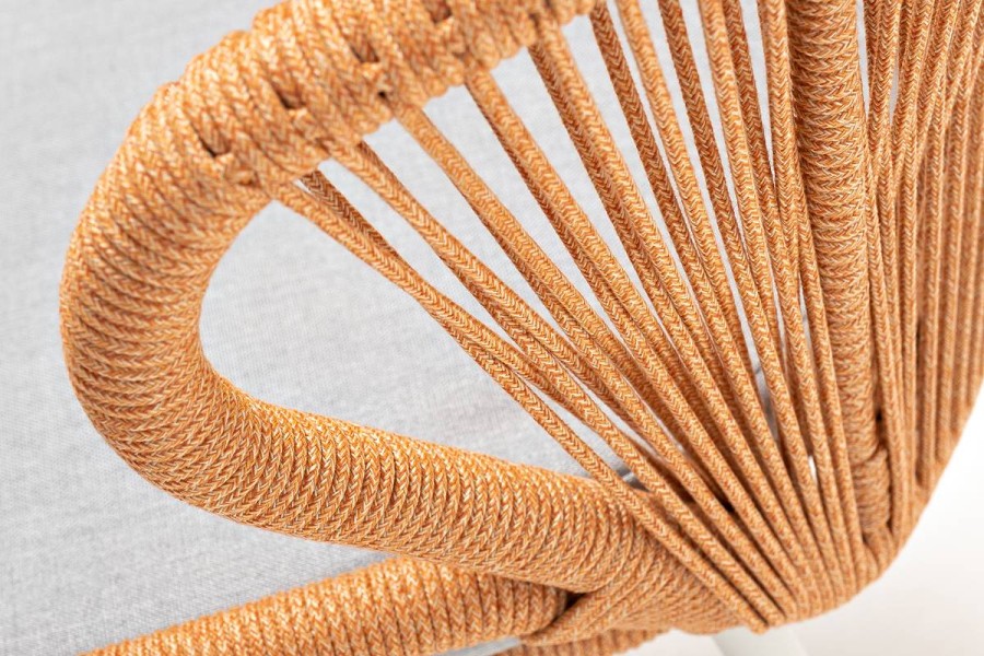 Плетеный стул Милан из роупа оранжевый 4sis