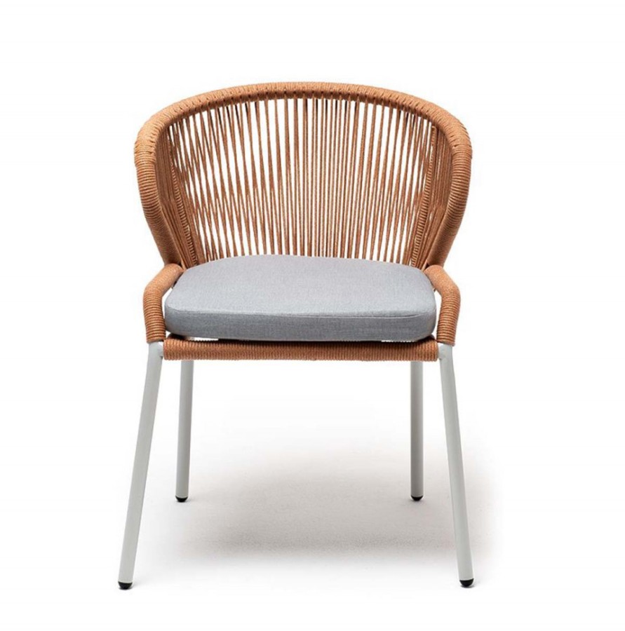 Плетеный стул Милан из роупа оранжевый 4sis