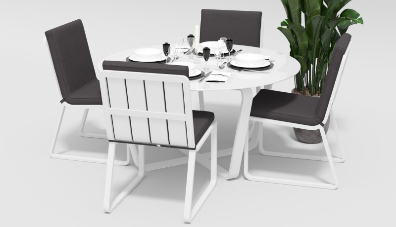Обеденная группа Primavera белый антрацит Gardenini
