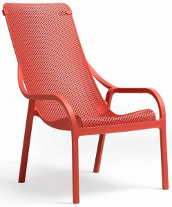 Лаунж-кресло пластиковое Net Lounge корраловое Nardi