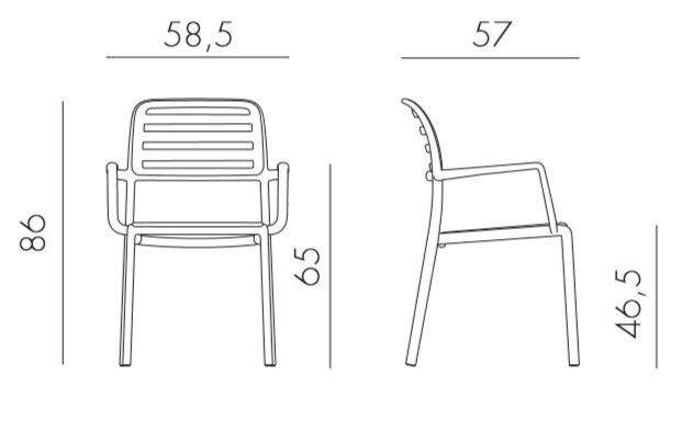Кресло пластиковое Costa голубое Nardi