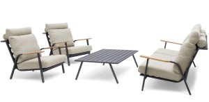 Комплект с 2-х местным диваном Malmo Lounge, светло-серый Brafab